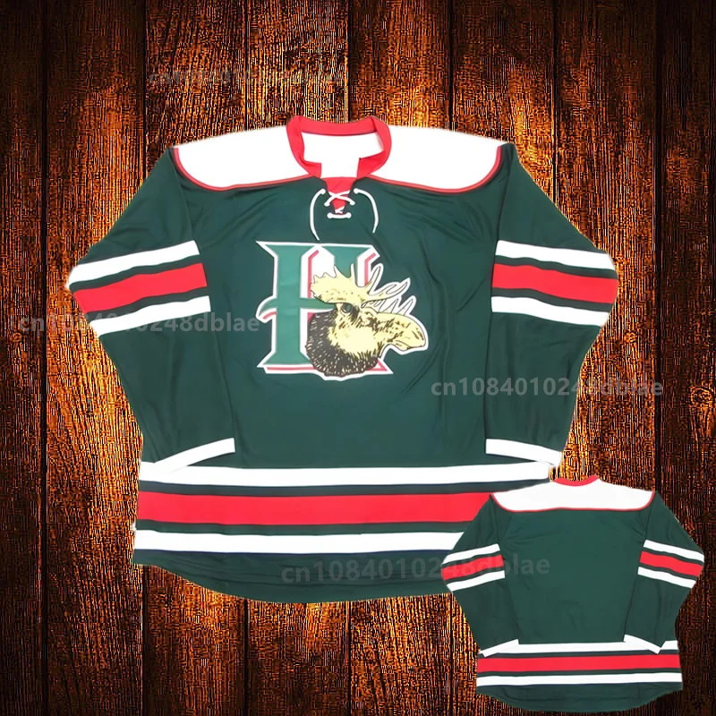 Vintage Halifax Mooseheads Nico Hischier green Embroidery ice Hockey Jersey Youth Kids Adult Any Size And name 023
