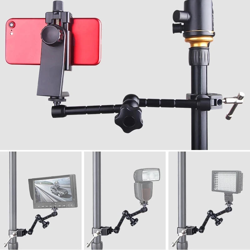 Adjustable 11-Inch Articulating Magic Arm with Super Clamp
