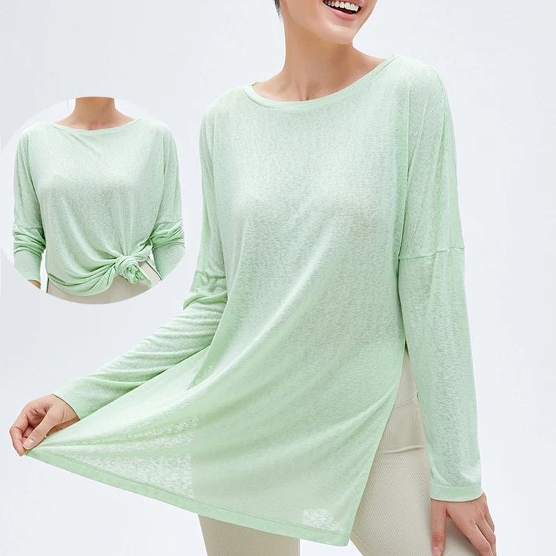 

Women Summer T Shirts Sports Fitness Cool And Sun Proof Lightweight Quick Drying Yoga Cover Up T-shirt Sportswear Workout Top