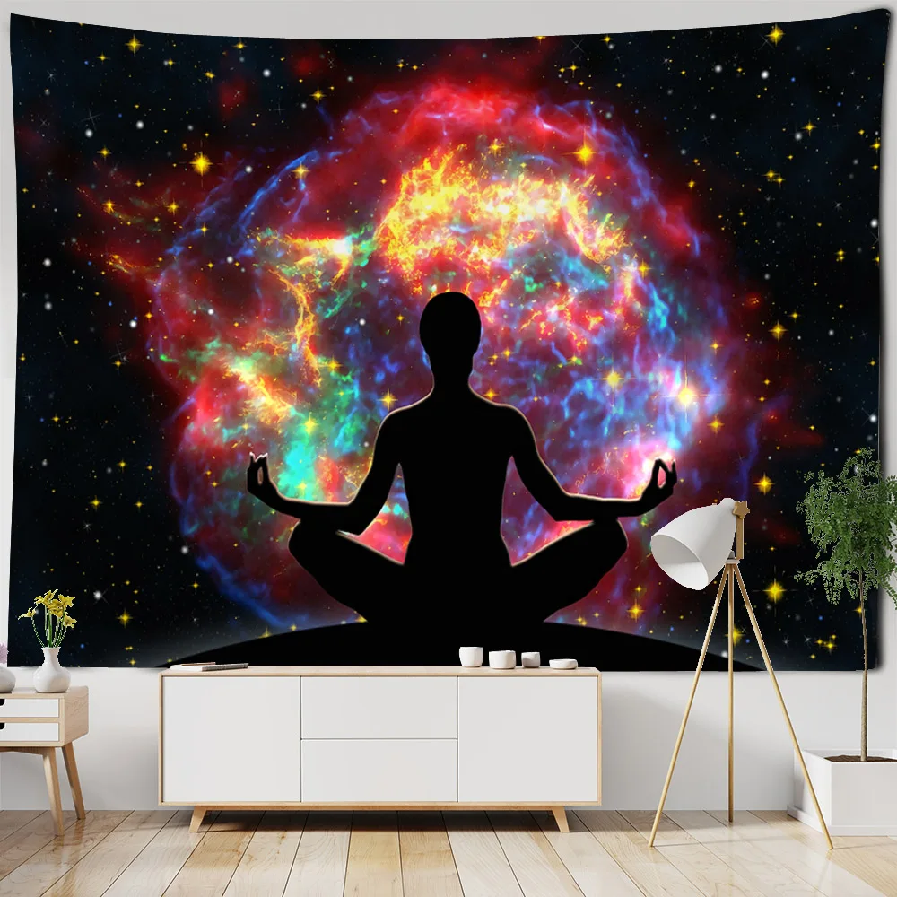 

Meditation chakra tapestry, mandala wall hanging wall cloth, psychedelic home yoga blanket, bohemian hippie room art decoration