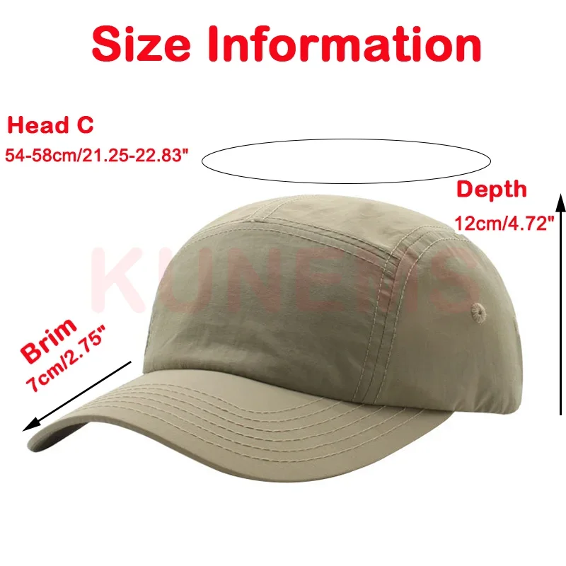 KUNEMS Custom Embroidery Japanese Quick-drying 5-Panel Hat Summer Visor for Men and Women DIY Print Logo Outdoor Hat Wholesale 3