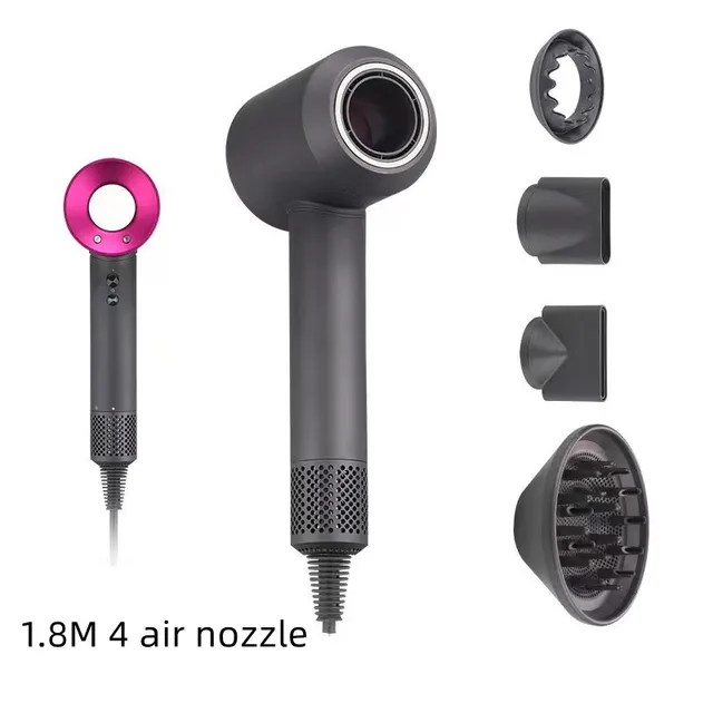 Leafless Hollow Electric Hair Dryer 220V/110V Household Negative Ion Fast Drying Strong Constant High-power Electric Hair Dryer 1.8M 4 air nozzle