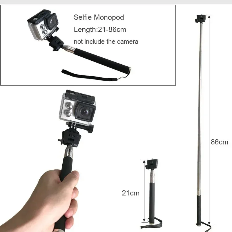 Support adhésif et rotule du kit d'accessoires 14 en 1, parfait pour caméra d'action GoPro, DJI ou Insta360.