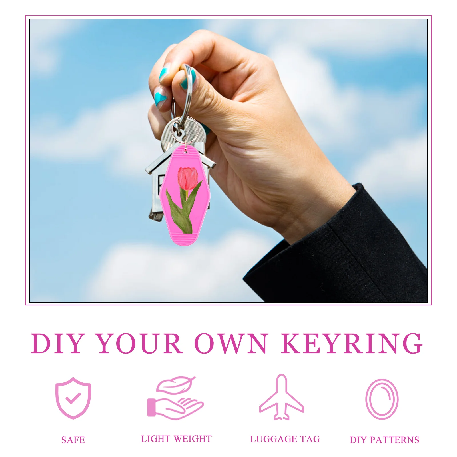  1 Item Metal Keychain Keyring Key Tags Chains Rings Jewelry  Bag Charms P4ED7 Fleur De Lis Iris Lily : Office Products