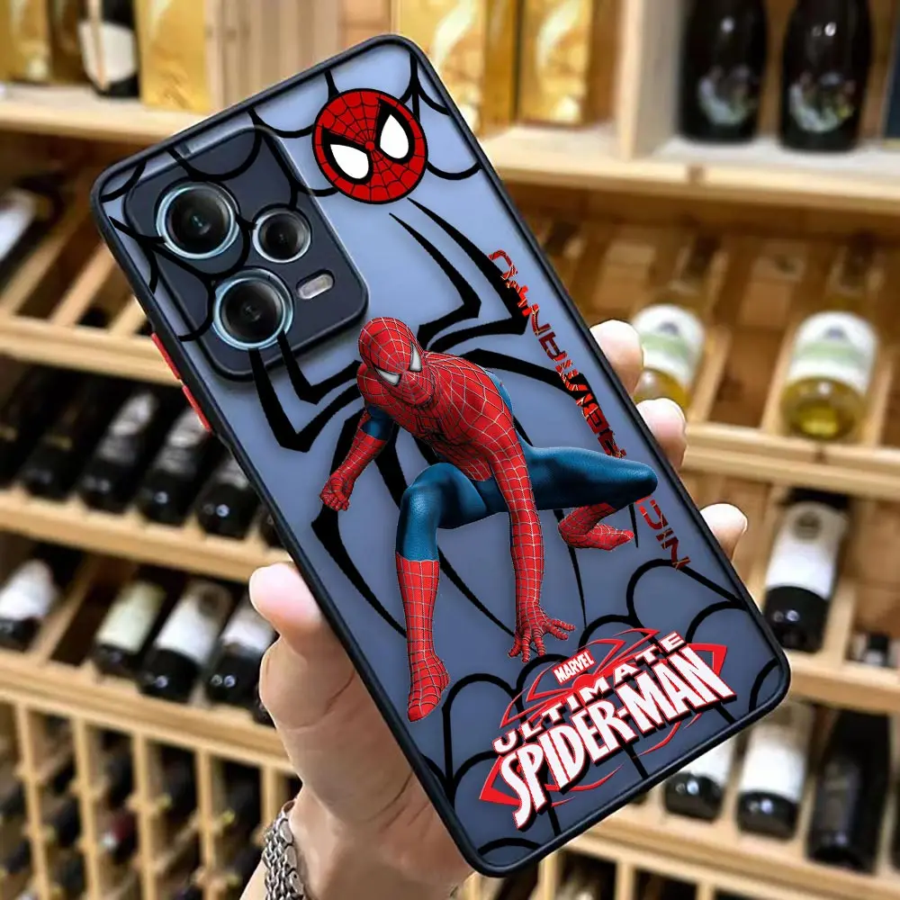 Matte Case for Redmi NOTE 12 11 10 11S 10S 9 9S 9T 8 7 6 5 4 PRO PLUS 4G 5G Case Funda Coque Capa Shell COOL Marvel'S Spider-Man