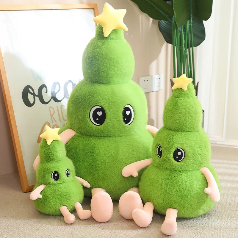 ZU New Year Christmas Gift Christmas Tree Plush Pillow Cute Xmas Teddy Bear Toy Santa Claus Elk Plushies Doll Party Decor 2