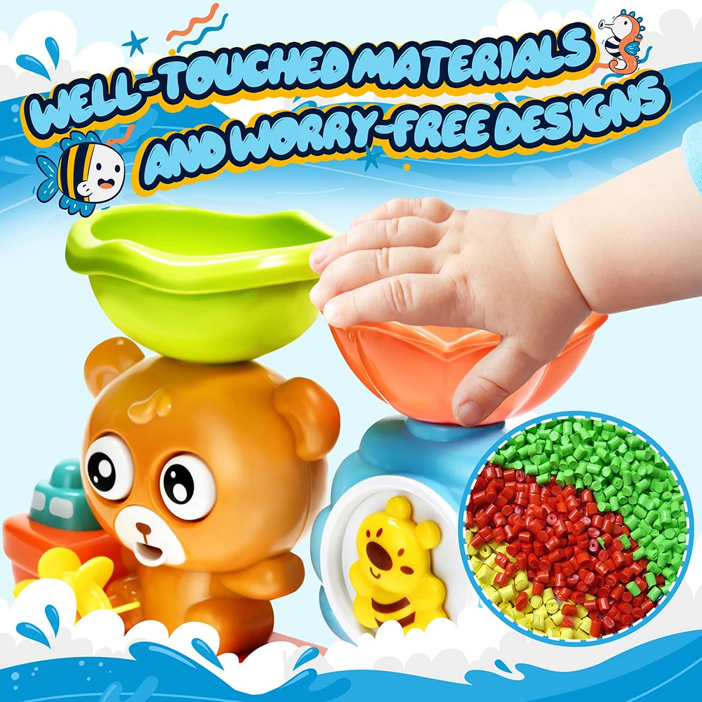 Wall Sunction Cup Track Water Games Baby Bath Toy Children Bathroom Monkey Caterpilla Bath Shower Toy for Boys Girls Kids Gifts 3