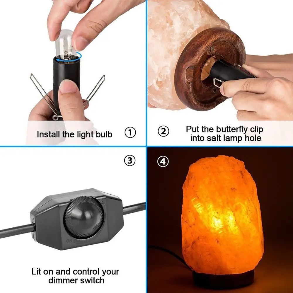Universal E12 Bulbs Replacement Cords Base Assembly Salt Lamp Holder