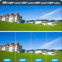Caméra WiFi IPC360 Home 8K 16MP avec zoom optique 10X, quatre objectifs, trois écrans, surveillance, suivi automatique, extérieur 360° °   Caméra IP 4