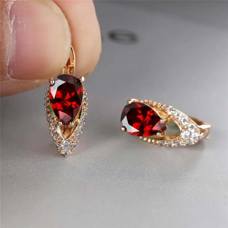 Cute Female Black Zircon Stone Clip Earrings Boho Gold Color Rainbow Crystal Wedding Jewelry For Women ear clip earrings,clip earrings,ear clip,ear accessories