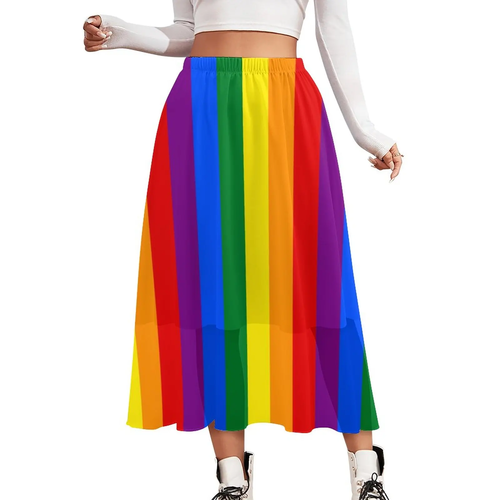 Costume Arcobaleno LGBTQ Pride Donna - Set Completo Con Gonna Tulle, Guanti, Calze E Accessori Per Feste - Foto 6
