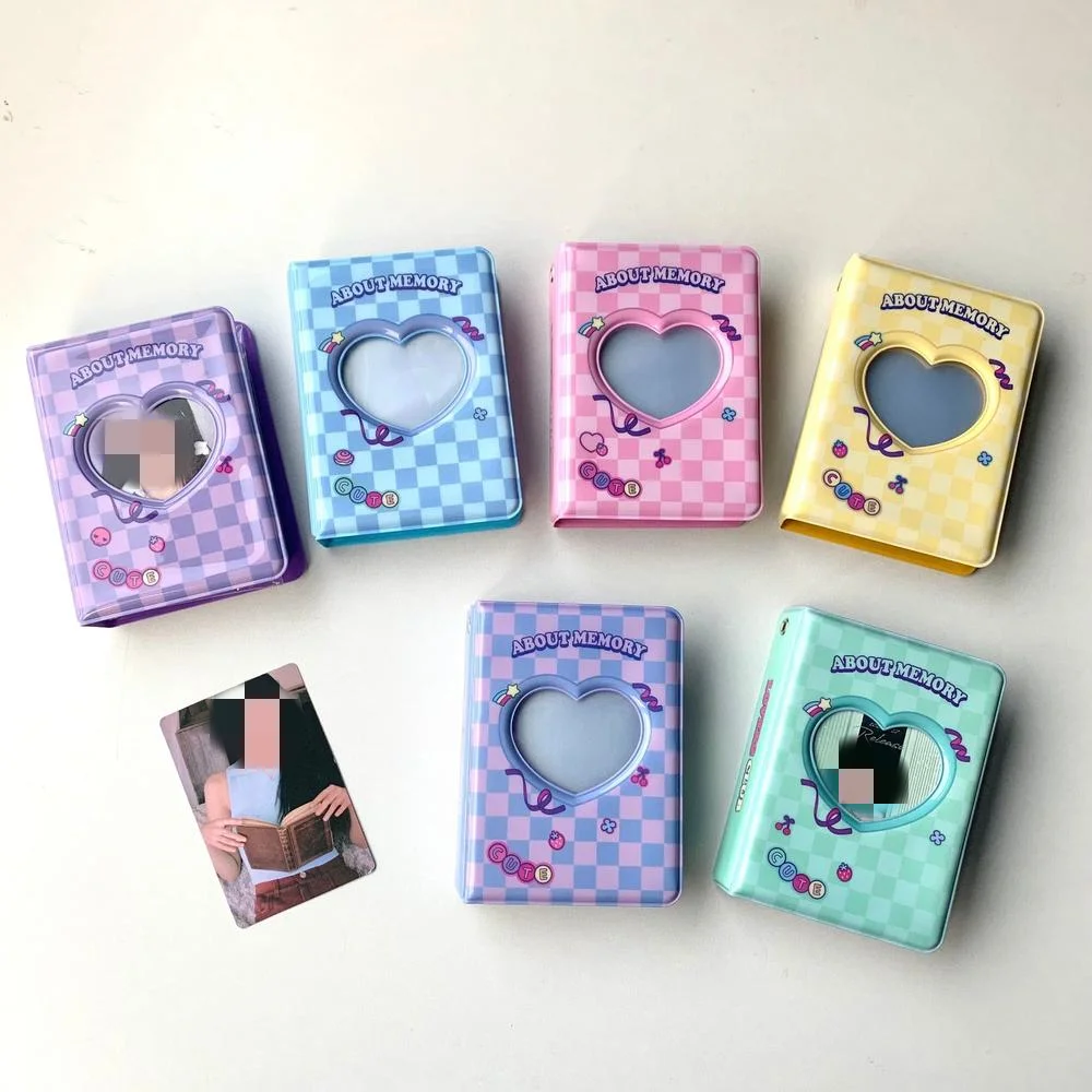 

3 Inch Photocard Holder Heart Love Hollow Photo Album 40 Pockets Kpop Binder Mini Idol Pictures Collect Book Storage Scrapbook