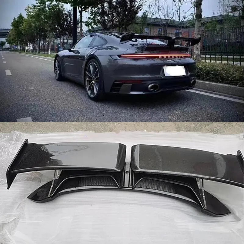 

FOR Porsche 911 992 2019-2023 REAL CARBON FIBER REAR SPOILER Roof WING Top TRUNK LIP Body Kit Techar STYLE