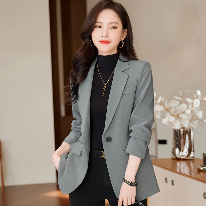 Fashion Professional Women's autumn and winter new long-sleeved suit elegant temperament shows self-confidence