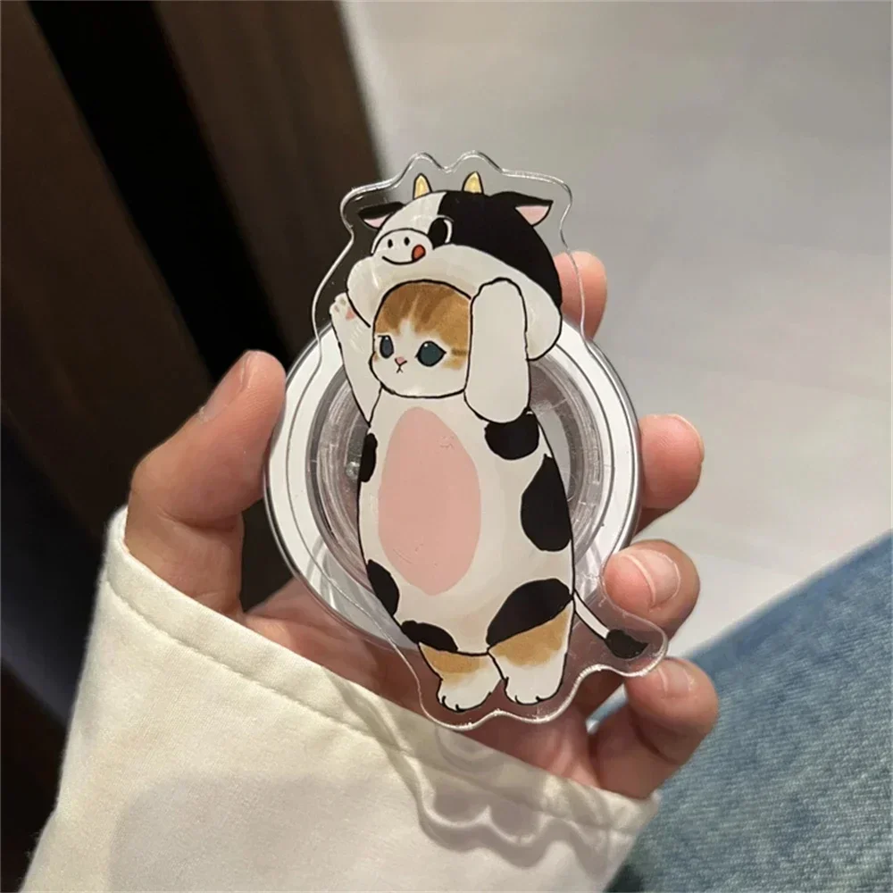 Ins Koreanische Cartoon Niedlichen Panda Katze für Magsafe Magnetische Telefon Griptok Grip Tok Stehen Faltbare Drahtlose Lade Fall Halter Halterung – Detail 14
