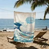 Beige Cartoon W-wave-e art Towel Large Quick-Drying Microfiber soft Beach Towel for Travel Fitness Sauna Bathing Camping 6