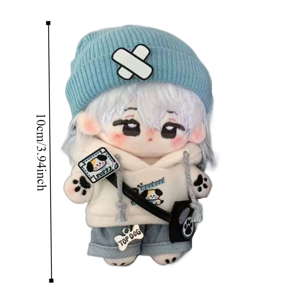 1 set Dog Hoodie 10cm Cotton Doll Clothes with Hat Puppy Set Doll Clothes Outfit Suit Animal Doll Dress Up Set Children's Gift