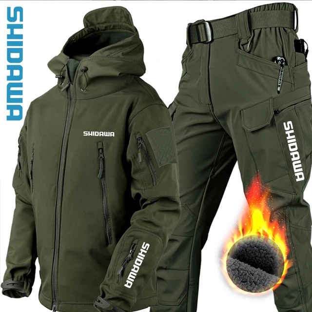 2024 New Men's Fishing Suits Winter Outdoor Thermal Windproof Fishing  Clothes Jackets + Tactical Waterproof Pants Climbing Sets - AliExpress