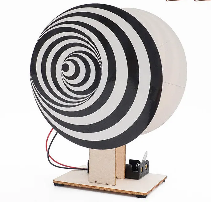 DIY Stem Montessori Toys Tecnologia Duchamp Rotorelief Experiment Teaching Material School Learning Wooden Boards Assembly Set