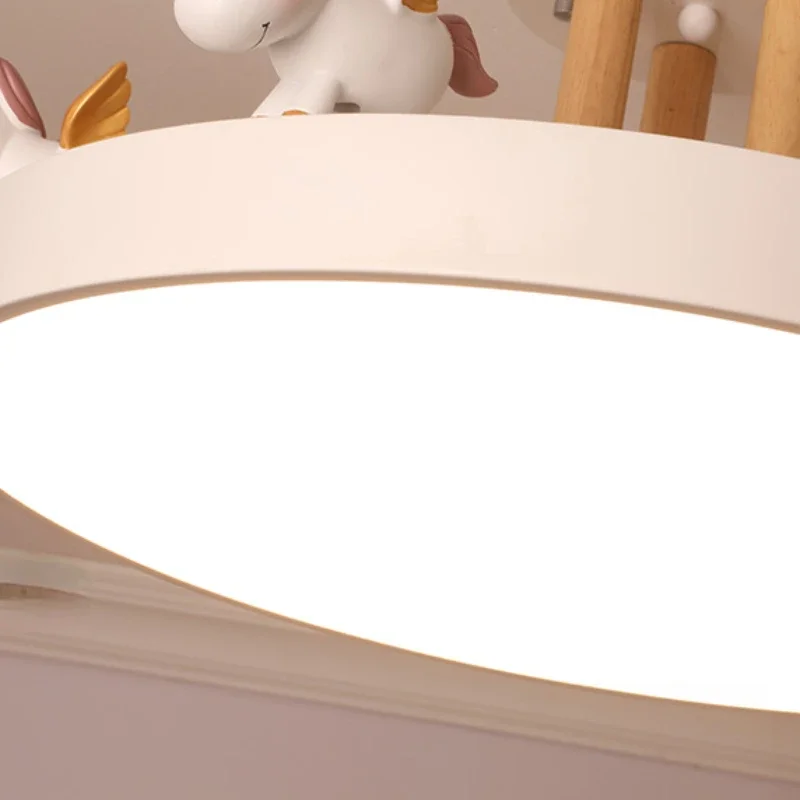 Cartoon Lamp Eye Protection Ceiling Light Creative Unicorn Cute Lumin&aacute;ria Modern Minimalist LED Children's Room Bedroom Lighting