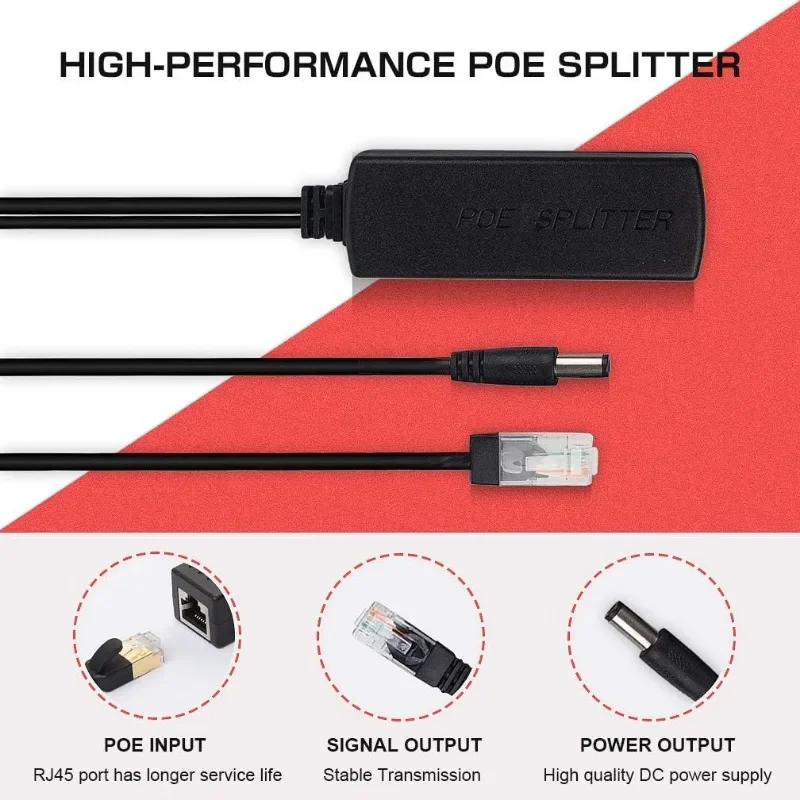 Kit Splitter Passivo PoE RJ45 Iniettore Adattatore Power Over Ethernet