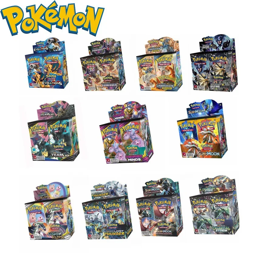 

324Pcs/Set Pokemon Cards Sun & Moon Lost Thunder English Trading Card Game Evolutions Booster Collectible Random bags kid gift