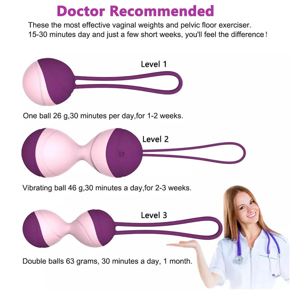 Kegel Exercise Weights Massage Ball Doctor Recommended for Bladder Control Pelvic Floor Recovery Training Beginners Tightening 6