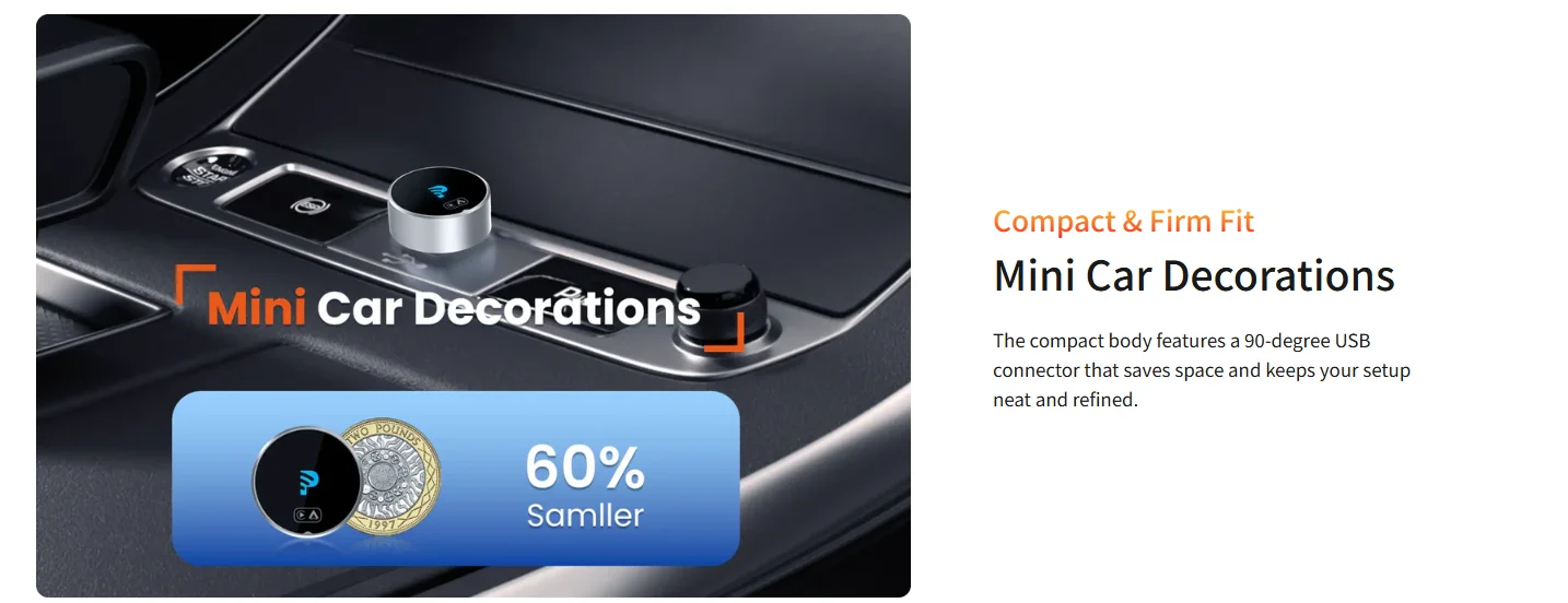 Getpairr MINI Wireless Carplay Adapter Android Auto Doppel WIFI Auto Reconnect Plug & Play Unterstützt Zwei Telefone Für Volvo Benz Kia – Detail 2