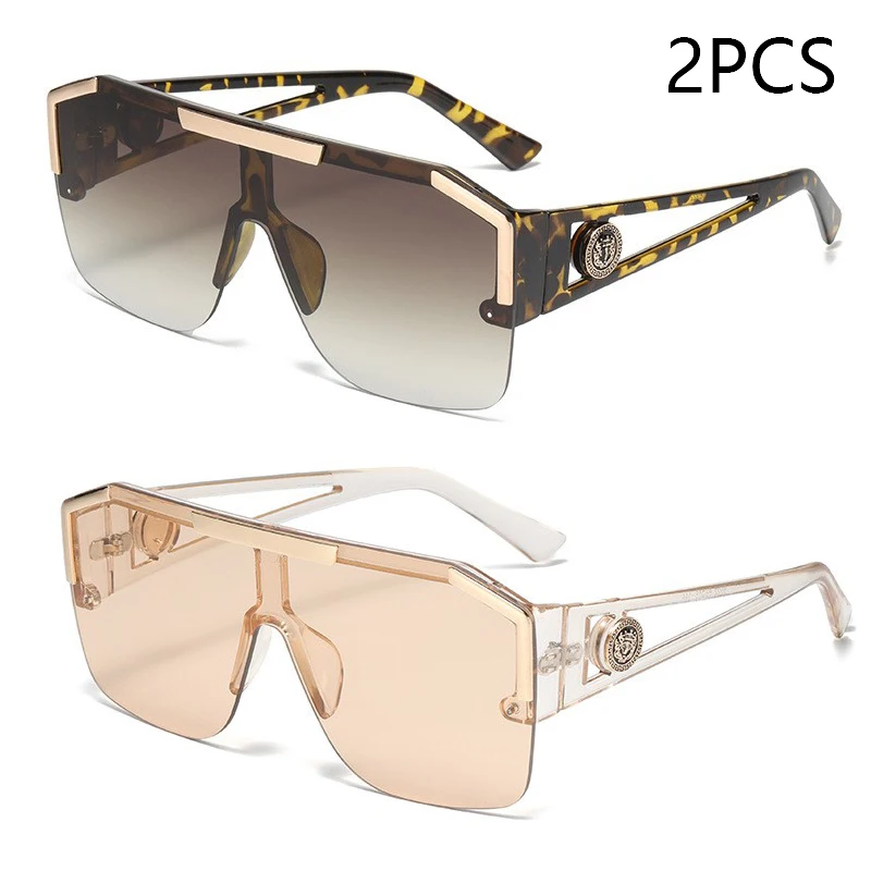 Oversized Square Gradient Fashion Sunglasses with UV400 Protection