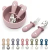 Baby Cartoon Tableware Set Children Utensil Stainless Steel Toddler Dinnerware Cutlery Cartoon Infant Food Feeding Spoon Fork 1