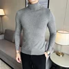 Autumn/Winter Mens Turteneck Sweatshirt Warm Solid Color Slim Men's Casual Pullover Sweater Men Clothing 2