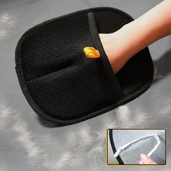 Static Pet Hair Removal Gloves - Grooming & Deshedding Gloves for Dogs Cats - Works on Sofa Carpet Clothes - Multi-Surface Brush 1