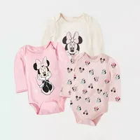 3Pcs Lovely Infant Minnie Printed Bodysuits Cute Mickey Mouse Jumpsuits Spring Summer Newborn Baby One-piece Clothes