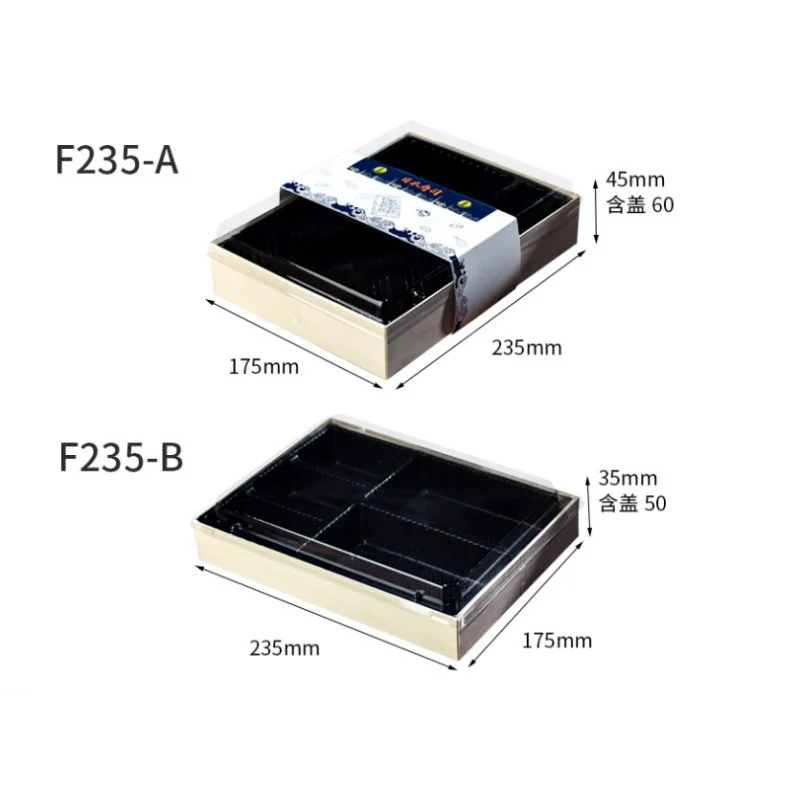 Customized productCustom Disposable Biodegradable Food Grade Wooden Sushi Bento Takeaway Packaging Japanese  Takeout Box With Di