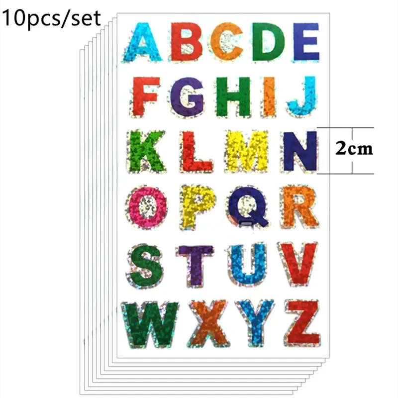 10 Sheets Alphabet Self Adhesive Stickers for Diy Scrapbooking
