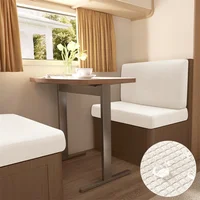 2pcs/set Water Repellent RV Dinette Cushion Covers Stretch Armless Camper Car Bench Seat Covers Recreational Vehicle Sofa Cover 1