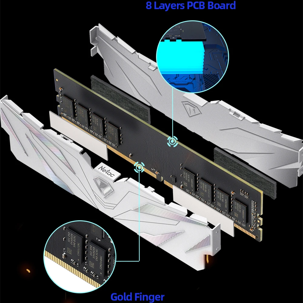 Netac Shadow 2 DDR4 RAM Memory 16GB Dual Channel 3200MHz 3600MHz - Image 3