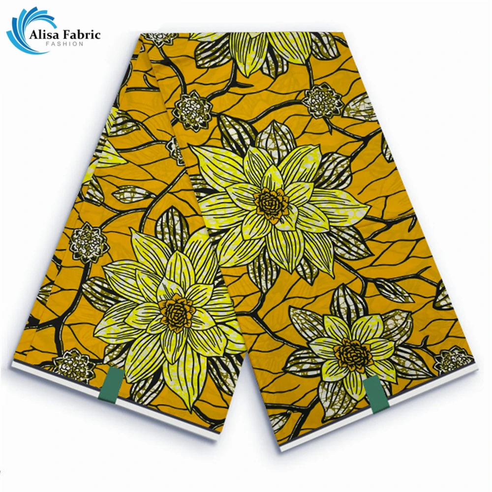 100% Original Ankara Wax Fabric African Wax Block Print Batik Dutch 6yards For Wedding Party VL-04 Super Fabric