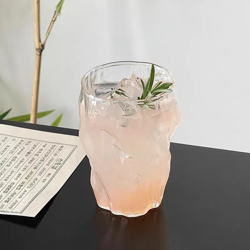 Transparent Coffee Cup Cocktail Glasses Vertical Grain Phnom Penh Glass Water Cup Juice Coffee Whiskey Cups