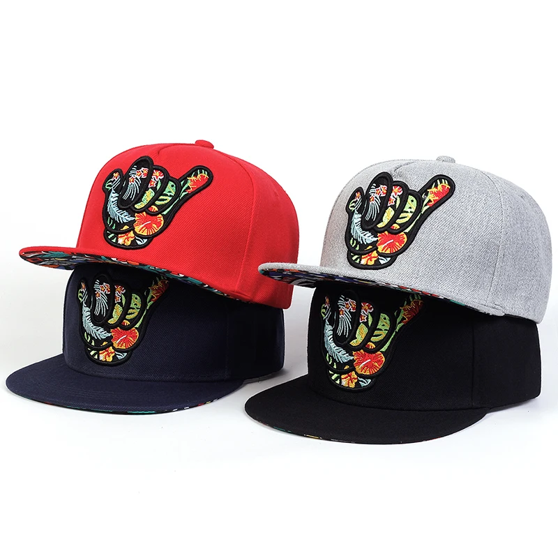 Finger Embroidery Adjustable Casual Baseball Cap Outdoor Snapback Hat