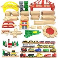 Toy for Child Railway Toys New Kinds Wood Track Accessories Beech Wooden Train Track Fit Biro Wooden All Brand Track Educational 1