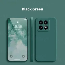 Liquid Silicone Camera Protector Back Bumper Case - Soft Original Shell Cover for Honor X7d 4G (Black Green)