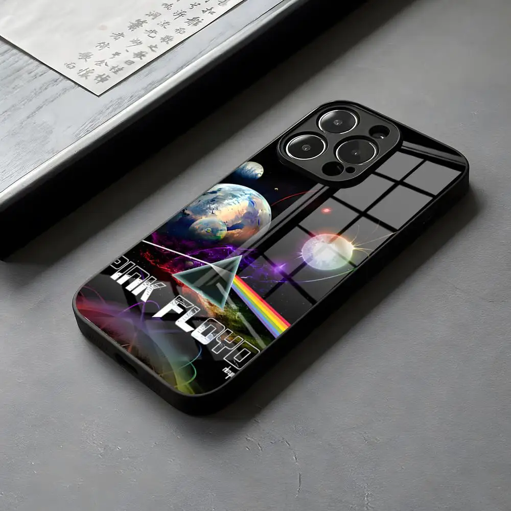 Pink Floyd Inspired Glass Phone Case - Eye-Catching Rock Band Design
