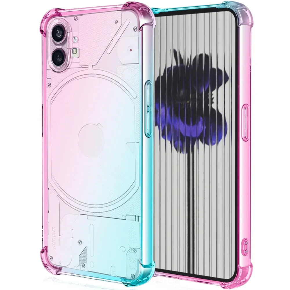 

for Nothing Phone 1 Case Clear Cute Gradient Slim Anti Scratch TPU Phone Cover Reinforced Corners Shockproof Protective Case