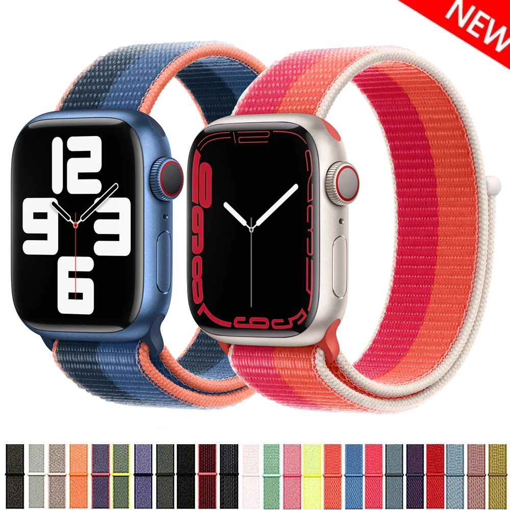 Nylon Strap For Apple Watch Band 44/40/42/38mm Smartwatch Wrist Belt Sport  Loop Bracelet Iwatch Series 3 4 5 6se Accessories - Watchbands - AliExpress