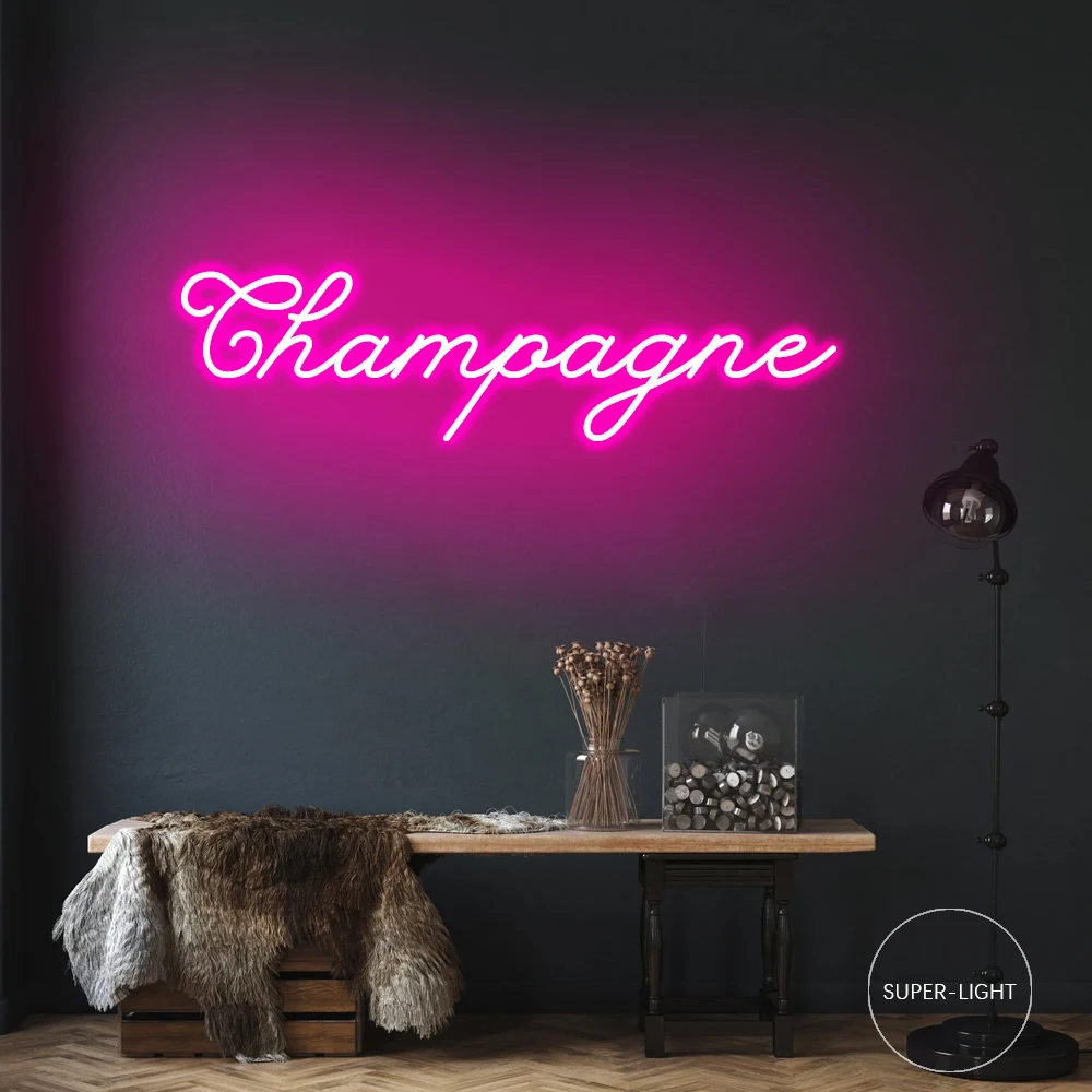 

Neon Sign Champagne Neon Sign Light for Wall Decor Door Room Graduation Gift Door Party LED Gift Home Decor Bedroom Night