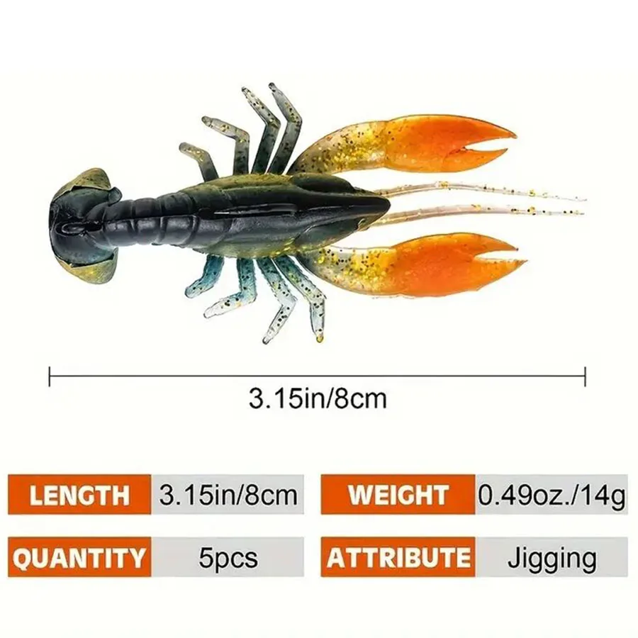 crayfish fishing lures Rebel Deep Wee Crawfish Lure Cajun producing more bites and greater holding power NFTIGB Lifelike Artificial Crayfish Shape