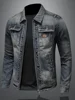 2024 Autumn Men's Fashion Denim Jacket Trendy Korean Style Slim Fit Leisure Casual Vintage Smooths Your Silhouette