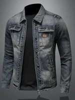 2024 Autumn Men's Fashion Denim Jacket Trendy Korean Style Slim Fit Leisure Casual Vintage Smooths Your Silhouette
