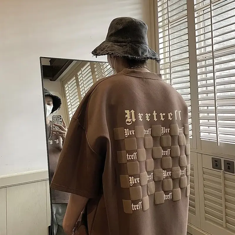 

Футболка Мужская/женская оверсайз с коротким рукавом, 100% хлопок, модный топ в стиле хип-хоп с рукавом до локтя, модная одежда в стиле Харадзюку, на лето